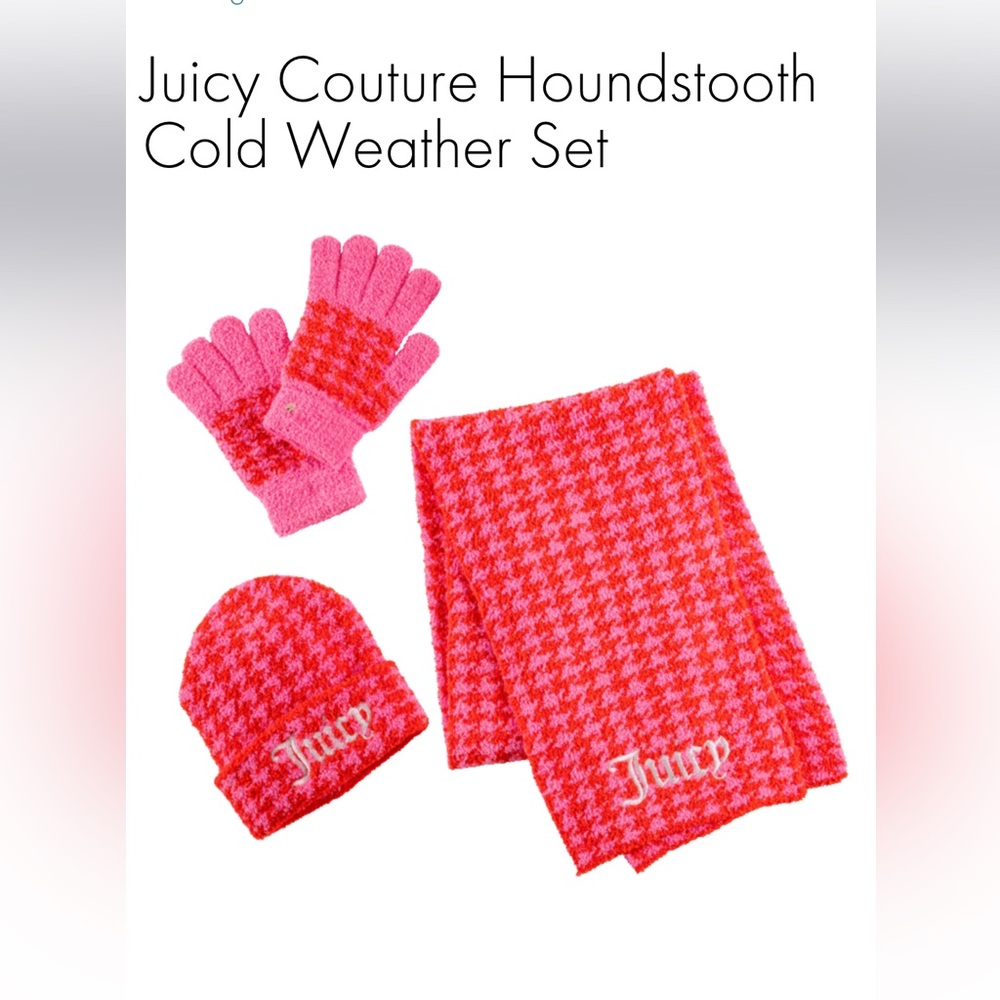 Juicy Couture Beanie Hat, Scarf and Gloves-NWT